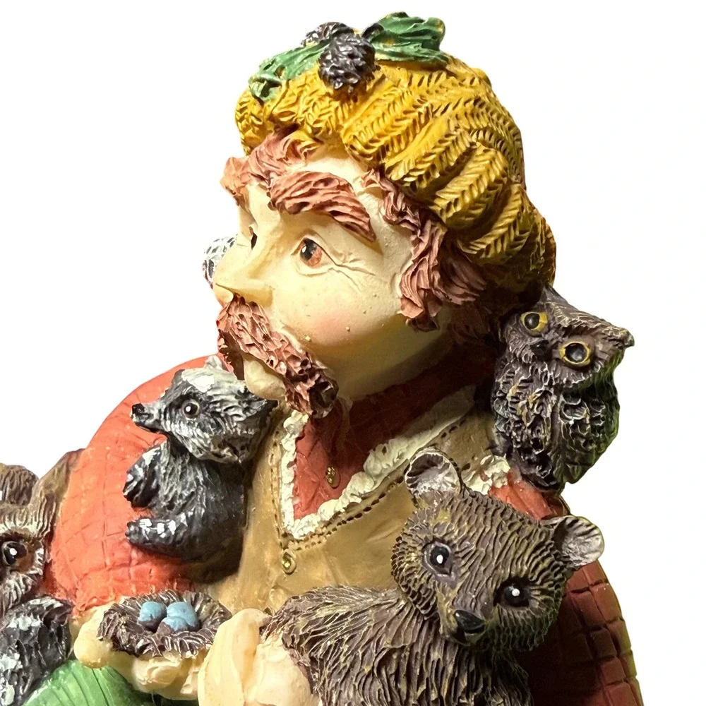 Whimsical Forest Man Figurine‎ with Animals Statue Home Decor Collectible